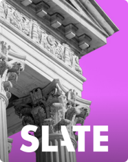 La portada de Slate con una imagen del edificio de la Corte Suprema.